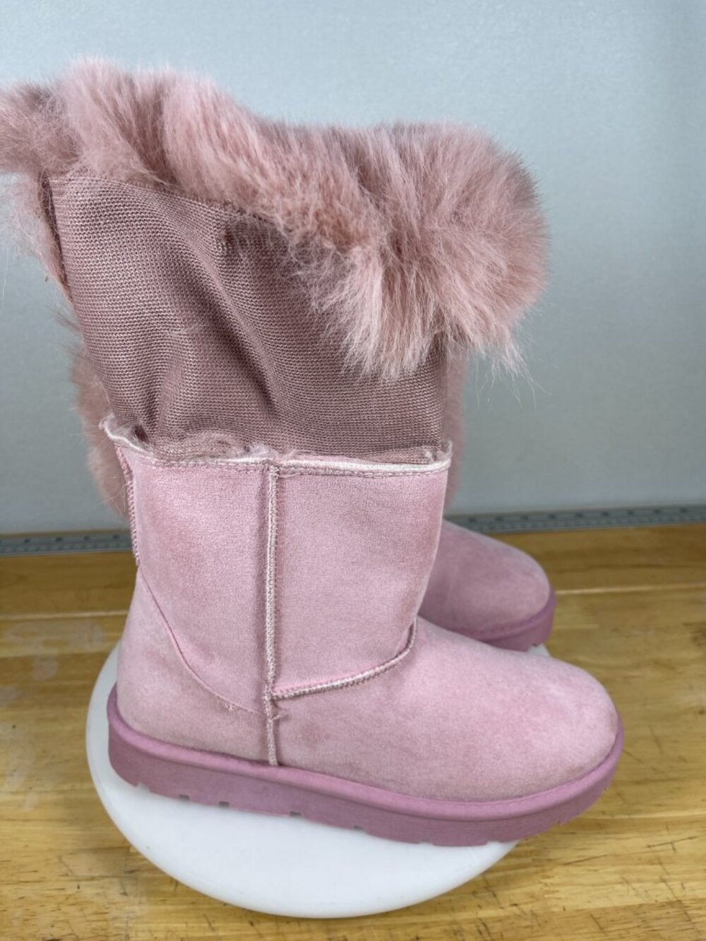 White Mountain Shanay Pink Faux Fur Boots Womens Size 9 Winter - Picture 4 of 11